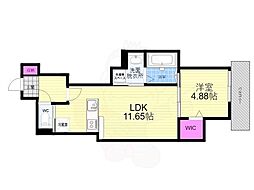 Piso丹波口 1LDKの間取図画像