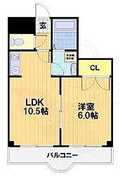 エスポワール峯 1LDKの間取図画像
