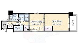 ベラジオ京都神泉苑 1DKの間取図画像