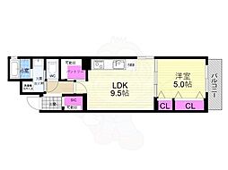 ベラジオ雅び京都烏丸西 1LDKの間取図画像