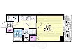 べラジオ雅び京都西京極 1Kの間取図画像