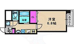 エグゼレジデンス羅城門 1Kの間取図画像