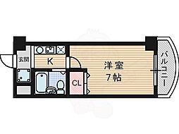 パラドール伏見 1Kの間取図画像