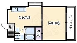 ウエスト 1DKの間取図画像