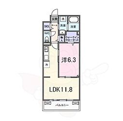 ヒカルサ京都伏見小野 1LDKの間取図画像