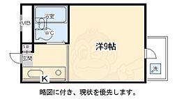Forum四条烏丸 1Kの間取図画像