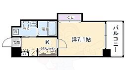 HF四条河原町レジデンス 1Kの間取図画像