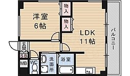 パストラーレ城南 1LDKの間取図画像