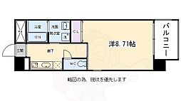 サンクチュアリ四条高倉 1Kの間取図画像