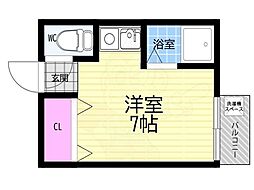 コットンハウス95 ワンルームの間取図画像