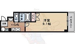 トゥインクル京都 1Kの間取図画像
