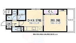プラネシア星の子四条西洞院 1DKの間取図画像