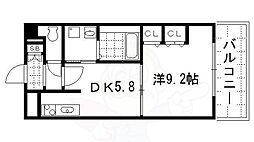 アテナリー右京 1DKの間取図画像