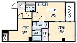 アビロードハウス 2DKの間取図画像