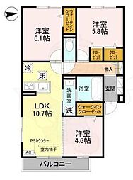 アーバングレイス 3LDKの間取図画像