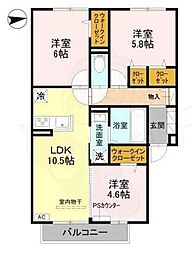 アーバングレイス 3LDKの間取図画像