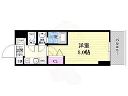 ヴィラ岡崎神宮 1Kの間取図画像