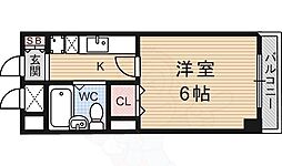 プレスト桃山 1Kの間取図画像