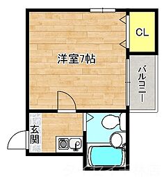 京阪本線 滝井駅 徒歩1分の賃貸マンション 5階1Kの間取り