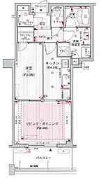 ジオタワー宝塚WEST 1SLDKの間取図画像