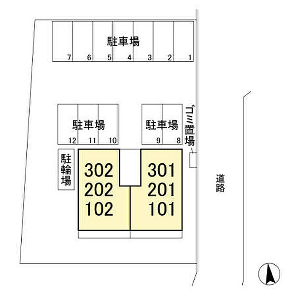 シャトーパルフェ 302号室｜茨城県つくば市学園南(賃貸アパート2LDK・3階・58.37㎡)の写真 その3