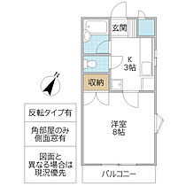 SHK I 207号室 ｜ 茨城県つくば市花畑（賃貸マンション1K・2階・25.00㎡） その2