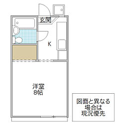 サニーヒルズ 1Kの間取図画像
