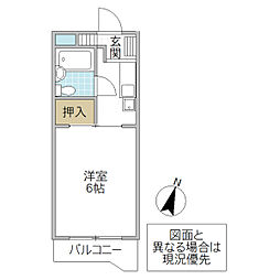 千川ハイツ 1Kの間取図画像