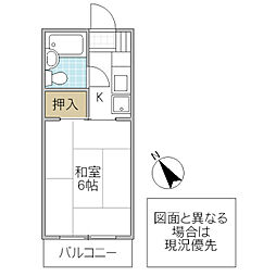 千川ハイツ 1Kの間取図画像
