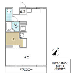 ウエストヒル2 ワンルームの間取図画像