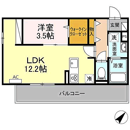 Ｄ－ｒｏｏｍ笹原駅南 303｜福岡県福岡市博多区諸岡６丁目(賃貸アパート1LDK・3階・39.77㎡)の写真 その2