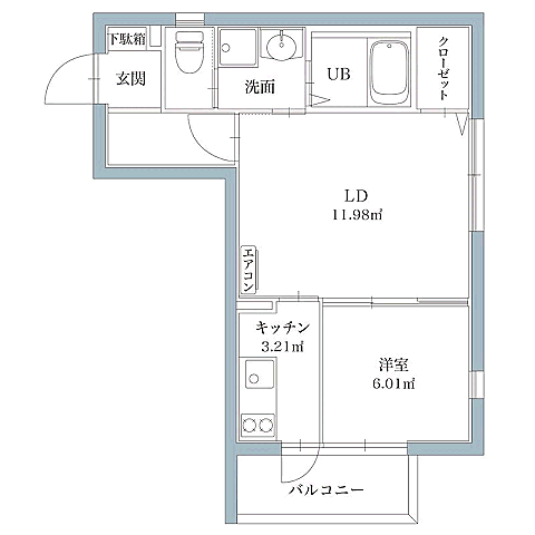 リアンレガーロ博多ステーション 304｜福岡県福岡市博多区比恵町(賃貸マンション1LDK・3階・32.47㎡)の写真 その2