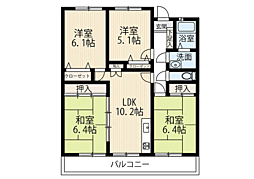 ＭＡＳＴ筑紫通り 2階4LDKの間取り