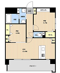 ＬＩＢＴＨ博多空港通り 2階2LDKの間取り