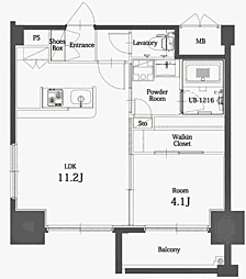 エンクレスト博多THETIME 1LDKの間取図画像