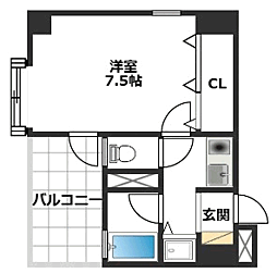 Kステーションプラザ姪浜 1Kの間取図画像