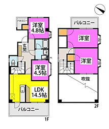 グランドステータス清川ビル 4LDKの間取図画像
