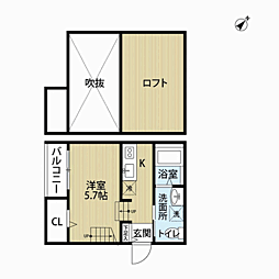 Mond麦野 ワンルームの間取図画像