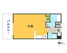 ラ・レジダンス・ド・福岡県庁前 ワンルームの間取図画像
