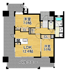 エイルマンション博多駅 2LDKの間取図画像