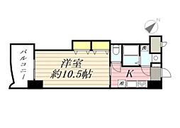 ロイヤル博多駅前 1Kの間取図画像