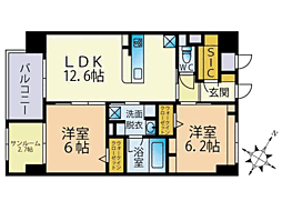 ブレス南福岡駅前 2SLDKの間取図画像
