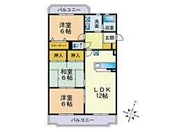 グランデージ空港南 3LDKの間取図画像