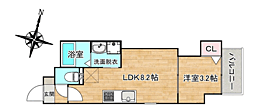 アパルトマン昭南町 1LDKの間取図画像