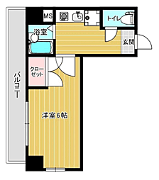 マンション花房 1Kの間取図画像