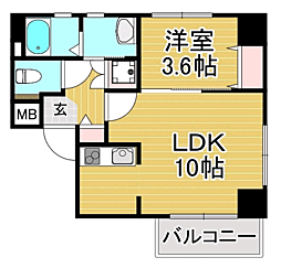classierstyle平尾 1LDKの間取図画像