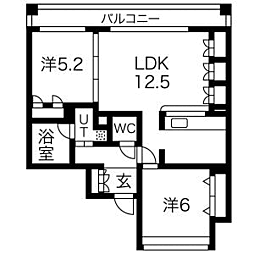ラピスラズリ 2LDKの間取図画像