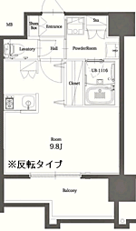 エンクレスト博多THETIME ワンルームの間取図画像