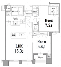 エンクレスト呉服町 2LDKの間取図画像