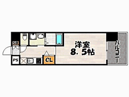 ウインステージ平尾 1Kの間取図画像